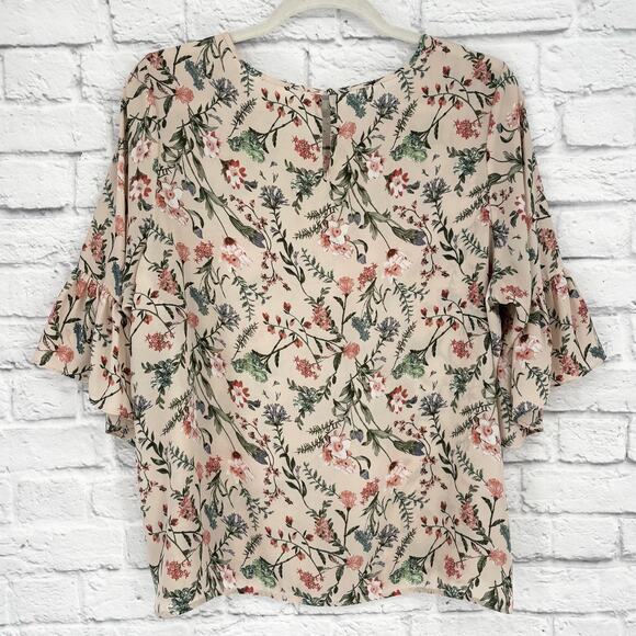 Violet & Claire Ruffle Sleeve Floral Chiffon Blouse Size 3X - Picture 4 of 6